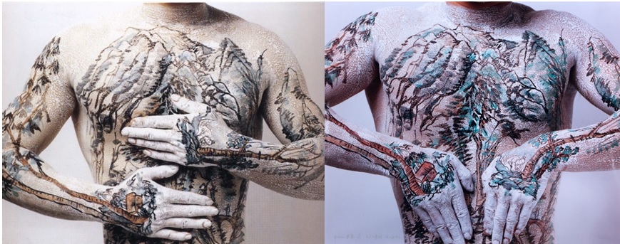 Chinese shanshui tatoo, 1999. Yan Huang